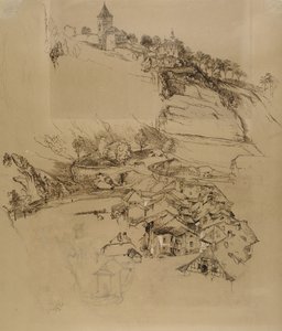 Fribourg, Switzerland: Pen Sketch